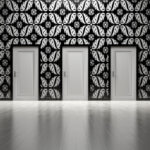 Unmarked doors on wall