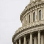 Government capital building on cloudy day