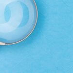 Search lens on blue background