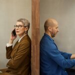 Two people not working together