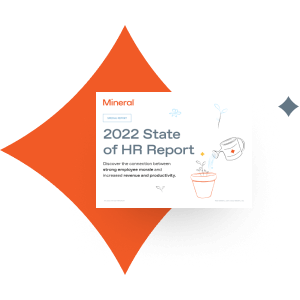 2022 State of HR Report Cover with red Mineral diamond background